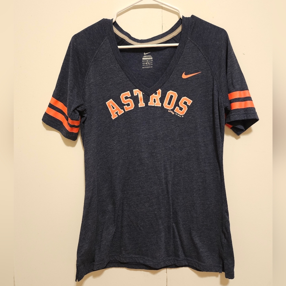 Nike Houston Astros V-neck jersey tee, circa 2014 - women's large